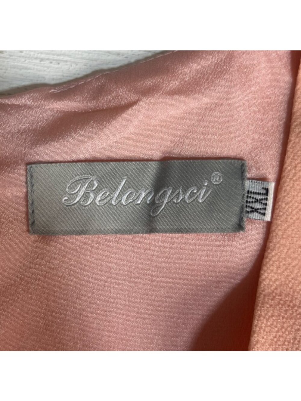 Belongsci Ruffle Sleeve Vneck Dress Womens XXL Peach Mini Summer - Picture 8 of 10